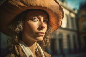 ai gerado histórico medieval moda fotografia senhora. gerar ai foto