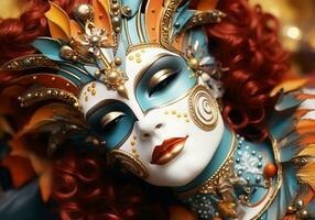 ai gerado veneziano carnaval mascarar. tradição e glamour foto