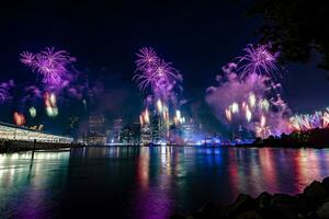 Julho 4º macy's fogos de artifício dentro Novo Iorque foto