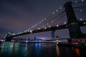 noite Visualizações em mais baixo Manhattan foto