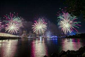 Julho 4º macy's fogos de artifício dentro Novo Iorque foto