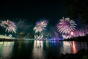 Julho 4º macy's fogos de artifício dentro Novo Iorque foto