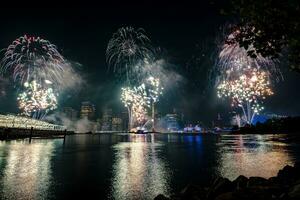 Julho 4º macy's fogos de artifício dentro Novo Iorque foto