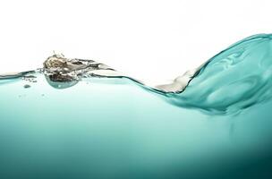 uma onda do puro azul água, uma símbolo do frescor e ecologia. conceptual foto. fechar-se. foto