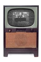 televisão vintage 1950 isolada no branco foto