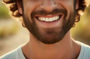 ai gerado homem lindo sorriso. gerar ai foto