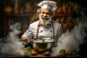 ai gerado masculino cozinha chefe de cozinha. gerar ai foto