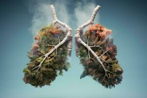ai gerado deteriorado pulmões depois de fumar. gerar ai foto