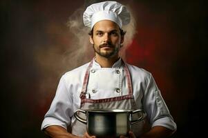 ai gerado Inovativa masculino cozinha chefe de cozinha. gerar ai foto