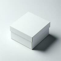 zombar acima branco cartão caixa. em branco branco produtos embalagens caixa foto
