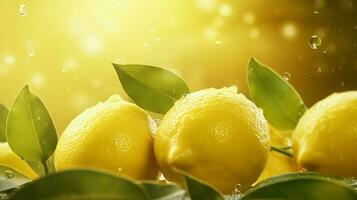 ai gerado limão amarelo suave fundo foto