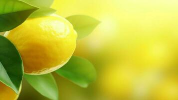 ai gerado limão amarelo suave fundo foto