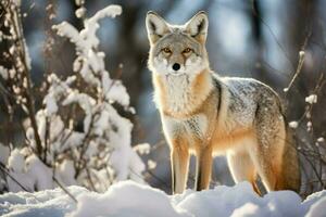 ai gerado animais selvagens dentro inverno - generativo ai foto