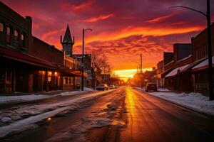 ai gerado inverno pôr do sol e sol nasce - generativo ai foto