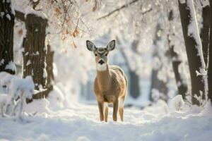 ai gerado animais selvagens dentro inverno - generativo ai foto