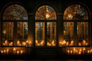 ai gerado luz de velas janelas - generativo ai foto