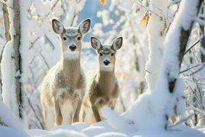 ai gerado animais selvagens dentro inverno - generativo ai foto