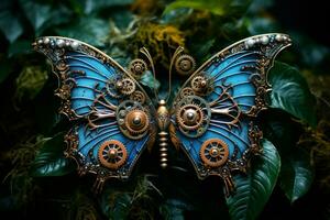 ai gerado caprichoso relógio borboletas - generativo ai foto