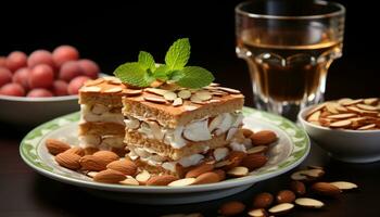 ai gerado frescor e indulgência dentro uma gourmet chocolate sobremesa gerado de ai foto