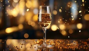 ai gerado celebração do luxo, beber champanhe, brilhando vidro gerado de ai foto