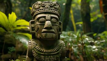 ai gerado antigo escultura simboliza espiritualidade dentro balinesa indígena cultura gerado de ai foto