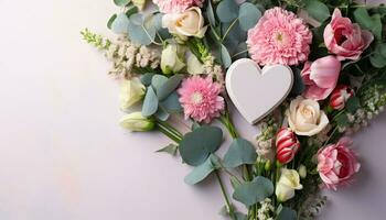 ai gerado romântico ramalhete do fresco flores para uma celebração gerado de ai foto
