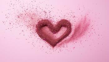 ai gerado amor dentro rosa, coração em forma pano de fundo, a comemorar romance gerado de ai foto