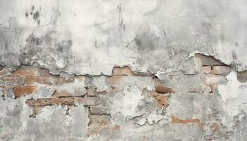 ai gerado resistido concreto parede com oxidado metal e descamação pintura gerado de ai foto