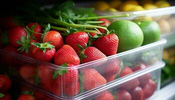 ai gerado fresco morango, maduro fruta, saudável comendo, orgânico gourmet gerado de ai foto