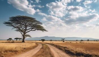 ai gerado safári aventura, África beleza dentro natureza panorama gerado de ai foto