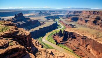 ai gerado majestoso arenito penhasco, erodido pedra, extremo terreno gerado de ai foto