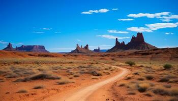 ai gerado monumento vale majestoso arenito paisagem, uma natural beleza gerado de ai foto