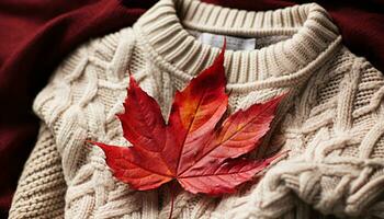 ai gerado caloroso outono casaco, acolhedor lã roupas para mulheres gerado de ai foto
