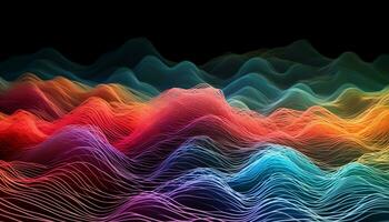 ai gerado abstrato onda padronizar dentro vibrante cores, digitalmente gerado gerado de ai foto