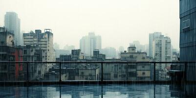 ai gerado arranha-céu paisagem urbana, moderno arquitetura, urbano Horizonte, vidro fachada gerado de ai foto