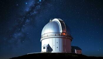 ai gerado explorando a noite céu, astronomia revela natureza maravilhas gerado de ai foto