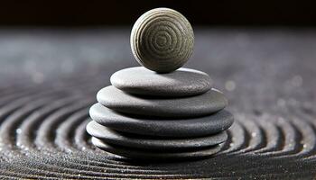 ai gerado tranquilo cena do equilibrado pedra pilha dentro natureza gerado de ai foto