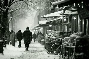 ai gerado inverno rua fotografia - generativo ai foto