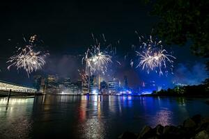 Julho 4º macy's fogos de artifício dentro Novo Iorque foto