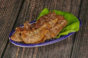 assado fatiado carne de porco gordo bacon foto