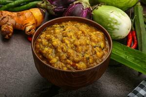 indiano cozinha Dal Tadka sopa foto