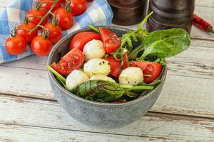 misturar salada com mozzarella e tomate foto