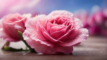 ai gerado lindo rosa flor fechar-se foto