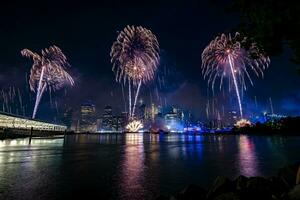 Julho 4º macy's fogos de artifício dentro Novo Iorque foto