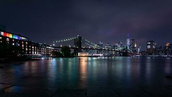 noite Visualizações em mais baixo Manhattan foto
