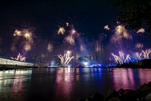 Julho 4º macy's fogos de artifício dentro Novo Iorque foto