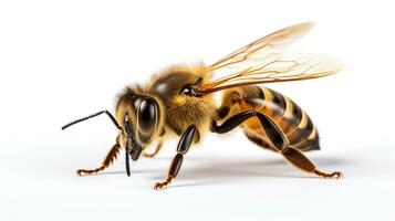 ai gerado foto do querida abelha isolado em branco fundo. generativo ai