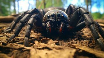 ai gerado foto do alçapão aranha em uma chão. generativo ai