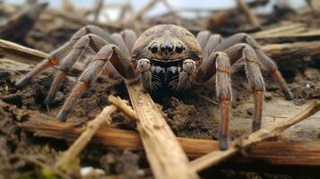 ai gerado foto do Lobo aranha em uma chão. generativo ai