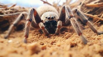 ai gerado foto do alçapão aranha em uma chão. generativo ai